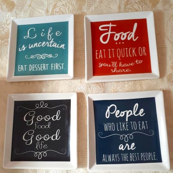 Set of 4 Appetizer Dessert Plates - Picture 1 of 6